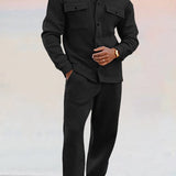 Men's Casual Two Piece Set | Relaxed, Shirt & Joggers