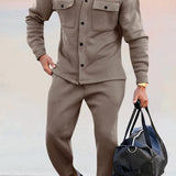 Men's Casual Two Piece Set | Relaxed, Shirt & Joggers