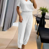 Women’s Two Piece Set | V-Neck, High-Waisted