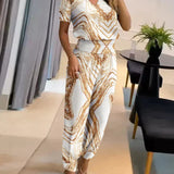 Women’s Two Piece Set | V-Neck, High-Waisted