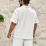 Men's Summer Two Piece Set | Textured, Shirt & Shorts