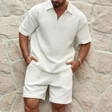 Men's Summer Two Piece Set | Textured, Shirt & Shorts