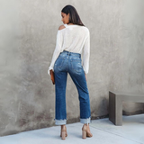 Women's Fall Jeans | Cuffed Hem, High Waisted