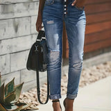 Women's Summer Jeans | Distressed, Cuffed Skinny