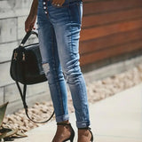 Women's Summer Jeans | Distressed, Cuffed Skinny