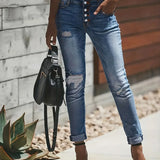 Women's Summer Jeans | Distressed, Cuffed Skinny