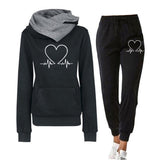 Women’s Tracksuit Set | Heartbeat Print, Hoodie Style