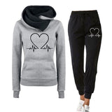 Women’s Tracksuit Set | Heartbeat Print, Hoodie Style