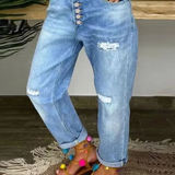 Women's Summer Jeans | Distressed, Button Fly