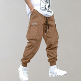 Men's Streetwear Cargo Joggers | Drawstring, Cuffed Ankles
