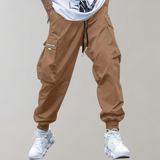 Men's Streetwear Cargo Joggers | Drawstring, Cuffed Ankles
