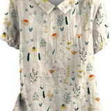 Women’s Summer Blouse | Floral, Short Sleeve