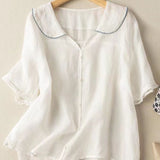 Women’s Summer Blouse | Ruffled, Short Sleeve