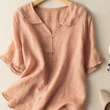 Women’s Summer Blouse | Ruffled, Short Sleeve