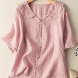 Women’s Summer Blouse | Ruffled, Short Sleeve