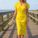 Women's Elegant Wrap Party Dress | Midi